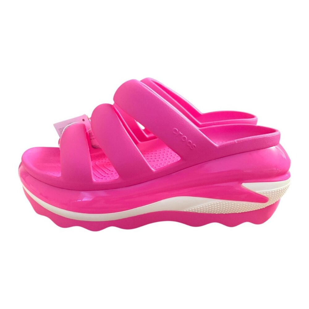 Crocs Mega Crush triple strap Pink Crush platform sandals women’s 9